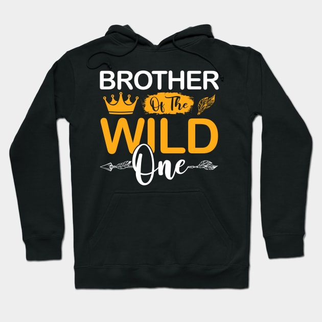 Brother of The Wild One Girl Birthday Matching Family Party Hoodie by Albatross